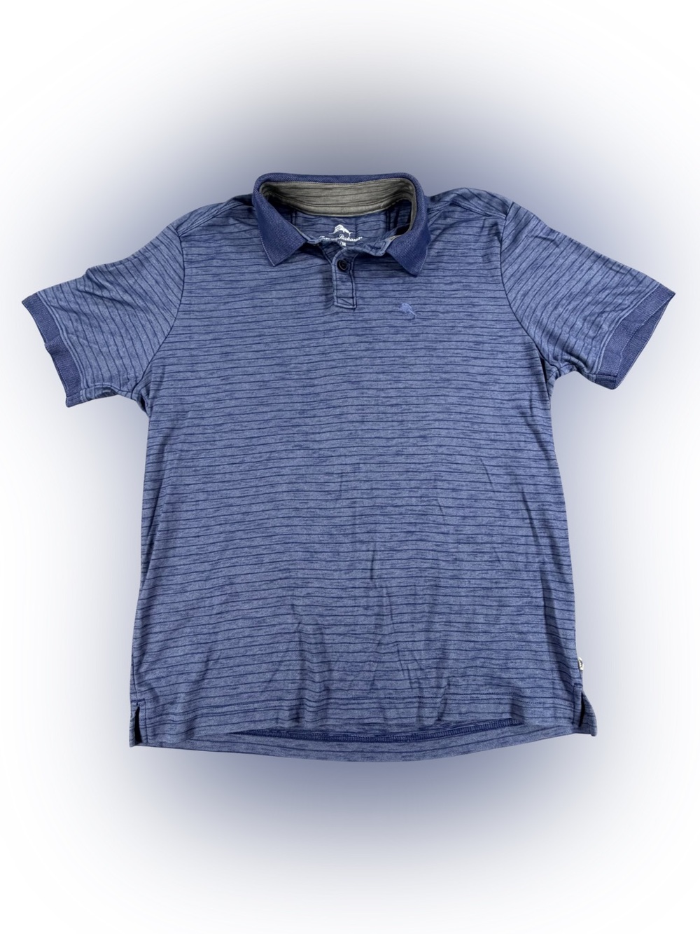 Tommy Bahama Striped Navy Blue Polo